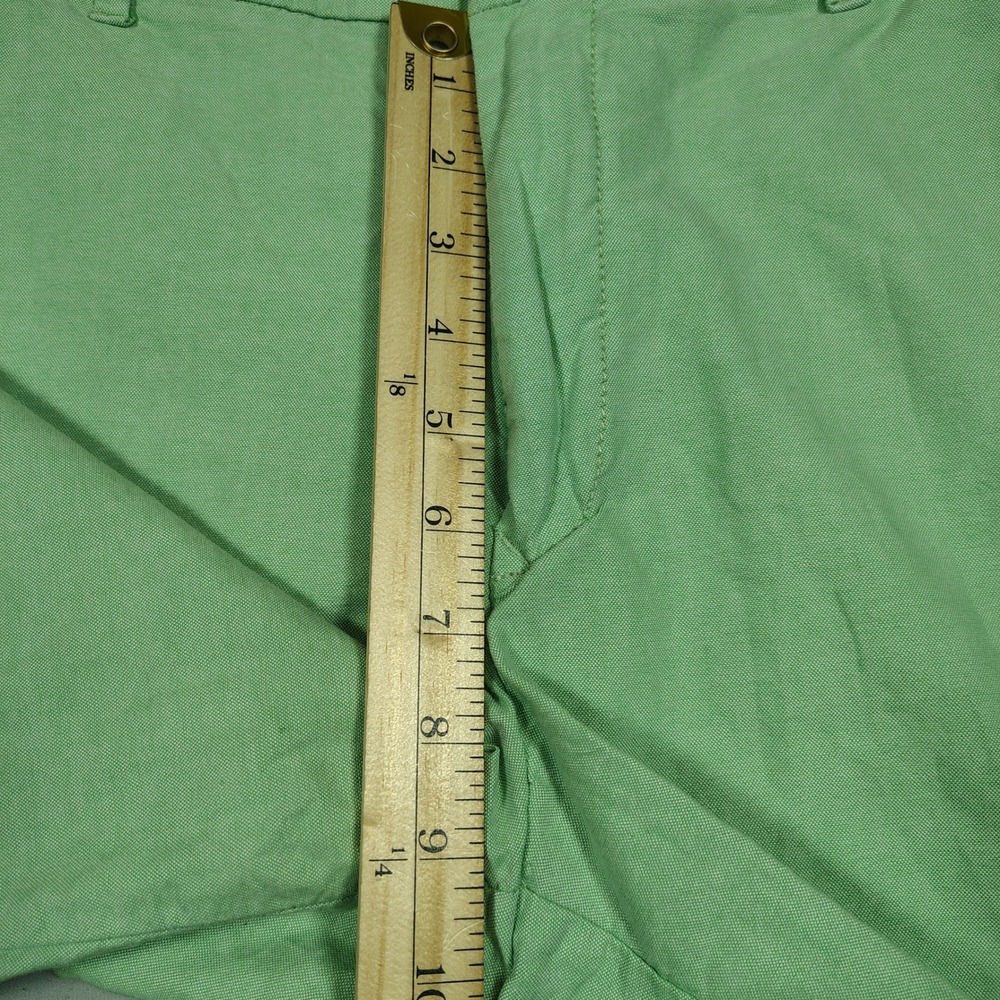 IZOD Shorts Mens 32 Green Flat Front Solid Cotton 45SH126317 - Picture 9 of 12